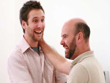 From left: Collin Geraghty and Kenny Blyth in rehearsals for 'Pericles'